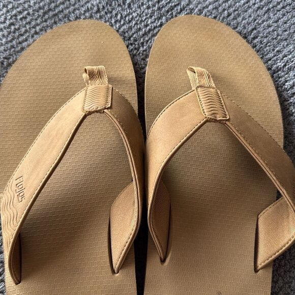 Flojos Men's‎ Tan Thong Flip-Flop Sandals Size 13 Wide Strap Casual Comfort - Picture 7 of 9